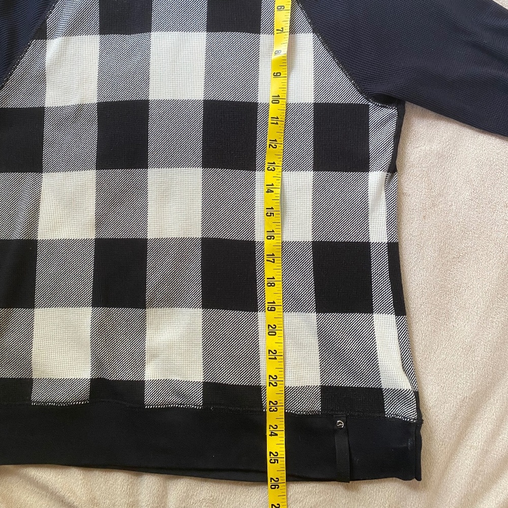 Ralph Lauren Black and Cream  Buffalo Check Long Sleeve Hoodie Shirt, Size L - Picture 5 of 9